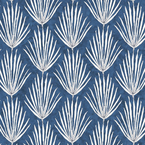 Palm Parade Relief Indigo Fabric