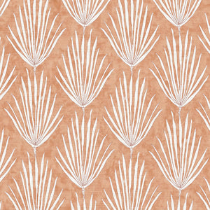 Palm Parade Relief Peach Grasscloth Wallpaper