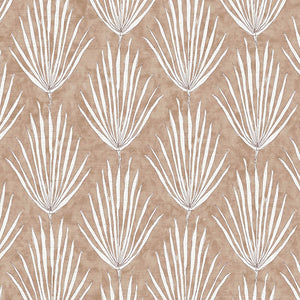 Palm Parade Relief Rouge Grasscloth Wallpaper