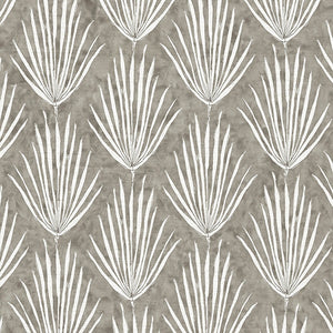 Palm Parade Relief Smokey Grasscloth Wallpaper