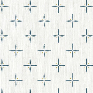 Petite Cross + Dot Indigo Grasscloth Wallpaper