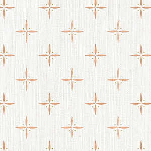 Petite Cross + Dot Peach Grasscloth Wallpaper