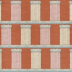 Pillars Terra & Pink Fabric