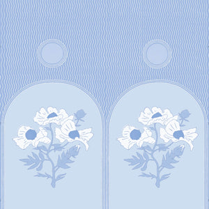 Poppies Periwinkle Wallpaper