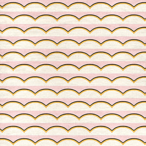 Scallops Pink & Yellow Fabric
