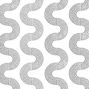 Squiggle Dot Black & White Wallpaper