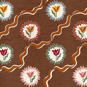 Tulips of Belgravia Brown Fabric