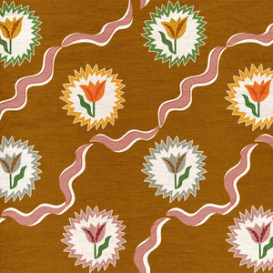 Tulips of Belgravia Gold Fabric