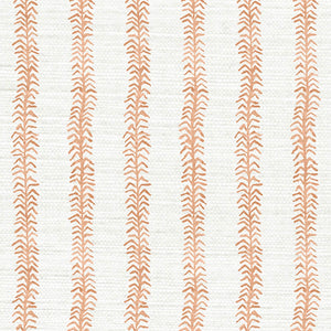 Viney Stripe Peach Grasscloth Wallpaper