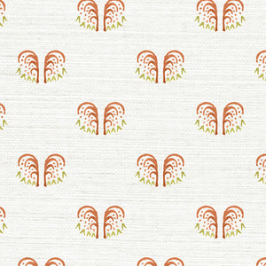 Willow Persimmon Grasscloth Wallpaper