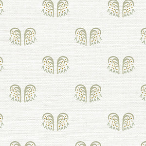 Willow Silver Sage Grasscloth Wallpaper