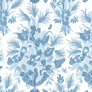 Winter Wheat Indigo Wallpaper
