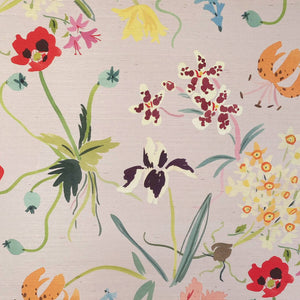 Botanic Lavender Grasscloth Wallpaper
