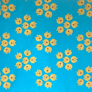 Dandelion Turquoise Embroidered Fabric