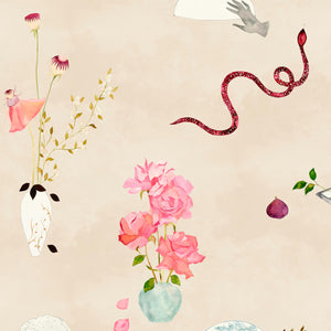 Natura Morta Apricot Wallpaper