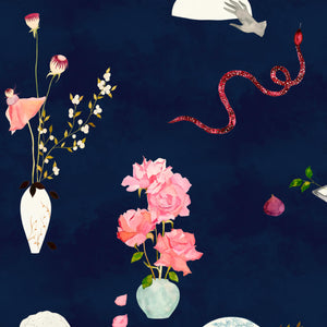 Natura Morta Midnight Blue Wallpaper