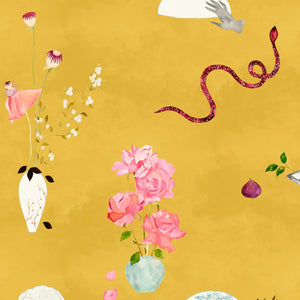 Natura Morta Ochre Wallpaper