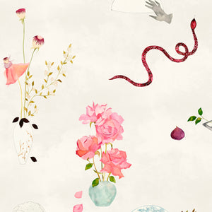 Natura Morta White Wallpaper