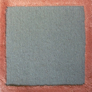 Soumak Border Square Coral Pale Blue Rug