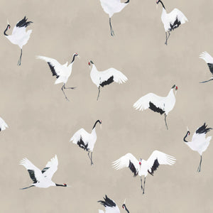 Tancho Taupe Wallpaper