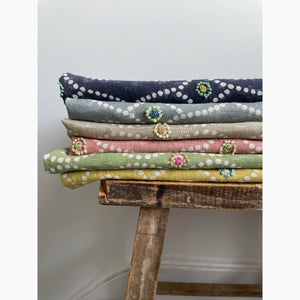 Anushka Deep Blue Embroidered Fabric