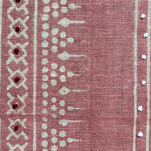 Bela Stripe Berry Blush Embroidered Fabric