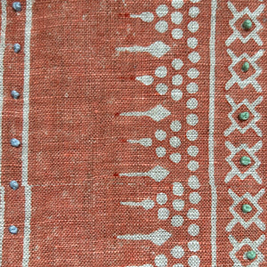 Bela Stripe Coral Embroidered Fabric