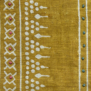 Bela Stripe Gold Embroidered Fabric