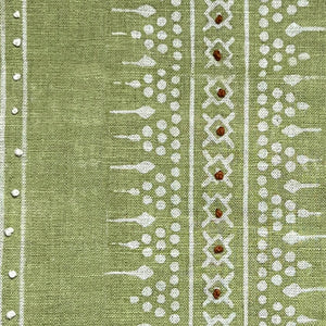 Bela Stripe Olive Green Embroidered Fabric