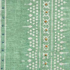 Bela Stripe Pastel Green Embroidered Fabric
