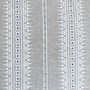 Bela Stripe White Embroidered Fabric