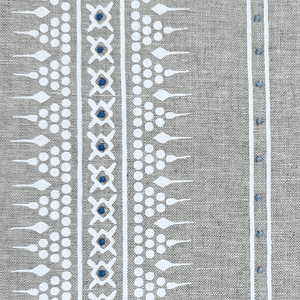 Bela Stripe White Embroidered Fabric