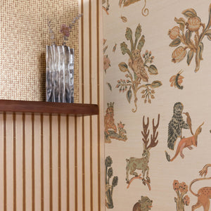 Bestiary Butter Grasscloth Wallpaper
