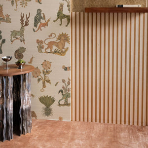 Bestiary Butter Grasscloth Wallpaper