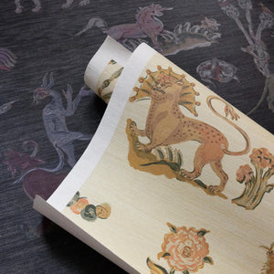 Bestiary Butter Grasscloth Wallpaper