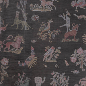 Bestiary Onyx Grasscloth Wallpaper
