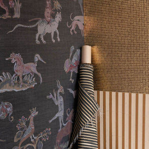 Bestiary Onyx Grasscloth Wallpaper