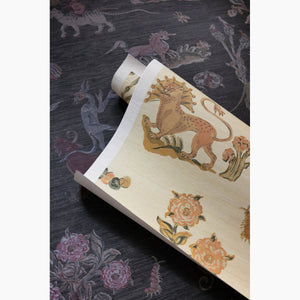 Bestiary Onyx Grasscloth Wallpaper