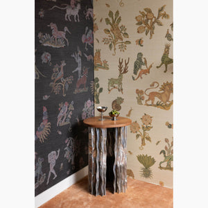 Bestiary Onyx Grasscloth Wallpaper