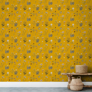 Botanical Marigold Wallpaper