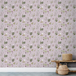 Botanical Mauve Wallpaper