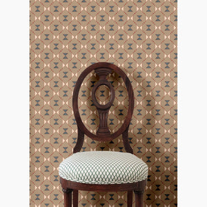 Bow Tie Quilt Beige & Steel Grey Wallpaper