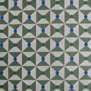 Broken Dishes Green Fabric