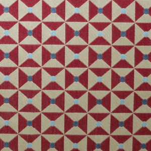 Broken Dishes Red Fabric