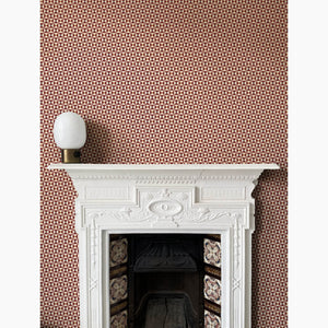 Broken Dishes Traditional Red Wallpaper