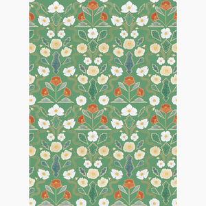 California Poppies Emerald Wallpaper