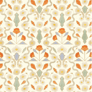 California Poppies Ivory Wallpaper