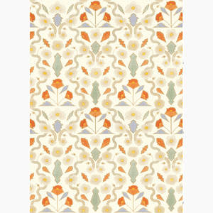 California Poppies Ivory Wallpaper