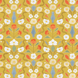 California Poppies Ochre Wallpaper