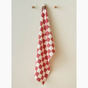 Checkerboard Raspberry Fabric
